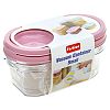 9881 - "Домашняя мода" Банка для сыпучих продуктов акриловая 0,8л 19х10см h7см, набор 2 штуки, розовый (Китай)