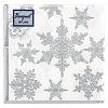 57873 - Салфетки бумажные "Bouquet de Luxe" 24х24см, 3-х слойные, 25 штук в упаковке, 100% целлюлоза, "Снегопад Серебро" (Россия)