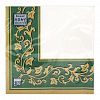 57412 - Салфетки бумажные "Bouquet Home Collection Classic" 33х33см, 3-х слойные, 20 штук в упаковке, 100% целлюлоза, "Золотые узоры зеленый фон" (Россия)