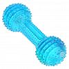  - "Пэт тойс (Pet toys)" Игрушка для собаки "Гантеля" 14х5см h5см, ПВХ, с пищалкой, светящаяся, на картоне, прозрачная, цвета в ассортименте: синий, розовый, зеленый, желтый (Китай)