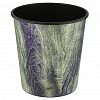 721 - Ведро для мусора, пластмассовое "Мрамор" 10л, д26,5см h27,5см, дно д19,5см, форма "конус", дерево, зеленый (Китай)