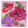 25360 - Салфетки бумажные "Bouquet Home Collection Classic" 33х33см, 3-х слойные, 20 штук в упаковке, 100% целлюлоза, "Цветочная композиция на розовом" (Россия)
