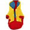 6083 - "Пэт тойс (Pet toys)" Одежда для собаки "Толстовка" "DOG" с капюшоном, с принтом, на кнопках р-р L, длина спинки 30см/обхват груди 40см/обхват шеи 32см, цвет-желто-красный, флис (Китай)