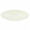 127425 - "Ласковый май" Тарелка мелкая фарфоровая д274мм, h30мм, с деколью, рельефный декор, волнистый край, кремовый (Китай)
