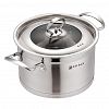 Z-501053 Silver - "Zeidan" "Silver" Кастрюля из нержавеющей стали 4,1л, д22см, стеклянная крышка с металлической окантовкой, комбинированная полировка снаружи, матовая полировка внутри, 3-x слойное капсулированное индукционное дно, подарочная упаковка (Китай) Подходит