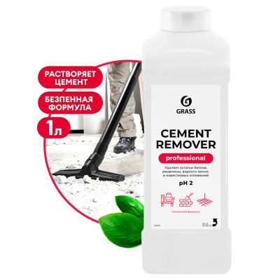 Средство моющее "Cement Remover" 1л, кислотное, удаляет остатки цемента, бетона, ржавых пятен, извести, солевых отложений, "Grass" (Россия)