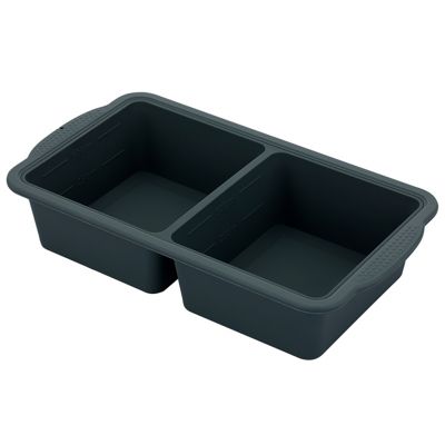 Противень силиконовый "Linea Silicone" 26х14,7х5,5см, с металлическим каркасом, 2 ячейки, прямоугольный, синий, "Regent" (Китай)