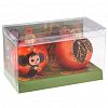 КН-85-23403 - Елочная игрушка шар стеклянная "Чебурашка 1" д8см, ручная художественная роспись, подарочная упаковка, набор 2шт (Россия)