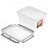 PT104610024 - "Bergen" Контейнер для продуктов пластмассовый 2,4л, 21,5х15,1х11,8см, с защелками, пепельный жемчуг, подходит для СВЧ (Россия)
