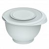 АП 1056 - Миска пластмассовая "Кулинар" 2,1л, 21х19,5х13,3см, с крышкой, полипропилен, серый (Россия)
