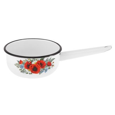 "Маки" Ковш эмалированный 1,5л, белый (Россия)