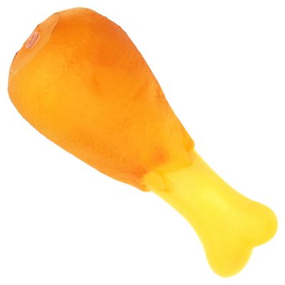 Игрушка для собаки "Куриная ножка" 13,5см, с пищалкой, ПВХ, на картоне (Китай)