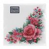 57575 - Салфетки бумажные "Desna Design" 24х24см, 1 слойные, 40 штук в упаковке, 100% целлюлоза, "Дикая роза" (Россия)