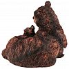 F1366    - Скульптура-фигура для сада из полистоуна "Медведица с двумя медвежатами лежит" 27х22х25см (Россия)