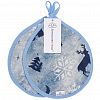 КП-25L/2 - "Север, голубой" Кухонный комплект: прихватка 20х25см "Капелька" - 2шт, плотность 176г/м2 - хлопок 100%, наполнитель - ватин 280гр/м2, "Домашняя мода" (Россия)