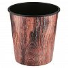 721 - Ведро для мусора, пластмассовое "Мрамор" 10л, д26,5см h27,5см, дно д19,5см, форма "конус", дерево, красный (Китай)