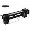  - Держатель хозяйственный металлический "Профиль" 40х5,5х5-10см, с отверстиями, 6 крючков, 2 органайзера для хранения пластик 5,4х4,5х10см, перекладина, настенный - сверление, с комплектующими, окрашенный, черный, в коробке (Китай)
