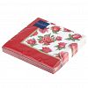 25569 - Салфетки бумажные "Bouquet" 33х33см, 3-х слойные, 20 штук в упаковке, 100% целлюлоза, "Скатерть с красными розами" (Россия)
