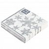 57873 - Салфетки бумажные "Bouquet de Luxe" 24х24см, 3-х слойные, 25 штук в упаковке, 100% целлюлоза, "Снегопад Серебро" (Россия)