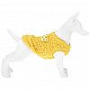 6035 - "Пэт тойс (Pet toys)" Одежда для собаки "Жилетка" с декором - тигр, р-р  S, длина спинки 22см/обхват груди 30см/обхват шеи 14см, цвет-желтый, искусственный мех (100% полиэстер) (Китай)