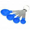 ADU300043 - Ложка мерная пластмассовая, набор 4 штуки 2,5мл; 5мл; 7,5мл; 15мл, цвета микс, ручка из нержавеющей стали, на картоне (Китай)