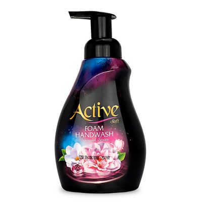 Пенка-мыло для рук "Active" 500мл, 6х11,5х20,5см, дозатор, "Черный бриллиант" (Иран)