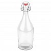  - Бутылка стеклянная бугельная крышка "Саламандра" 1л, д10см, h29,5см, горло д2см, основание д9см, форма круглая (Китай)