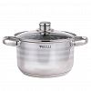 KL-4293-22 - Кастрюля из нержавеющей стали "Kelli" 4,5л, д22см, h13,5см капсульное дно, зеркальная и матовая полировка стеклянная крышка с паровыпуском, термостойкая клепаная ручка (Китай) Подходит для всех видов плит.