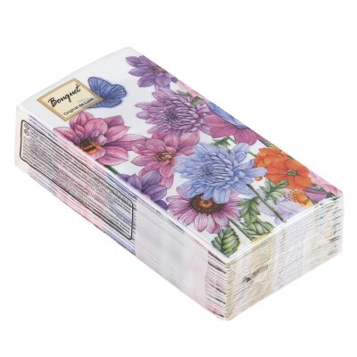 Салфетки бумажные "Bouquet Original de Luxe" 33х33см, 2-х слойные, 20 штук в упаковке, 100% целлюлоза, "Чудесный букет" (Россия)