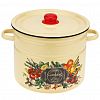 1с200с - "Любимая кухня" Кастрюля эмалированная 9л, д24см, h24см, цилиндрическая форма, металлическая крышка, кремовый (Россия)