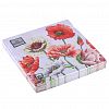 25084 - Салфетки бумажные "Art Bouquet" 33х33см, 3-х слойные, 20 штук в упаковке, 100% целлюлоза, "Поле маков" (Россия)