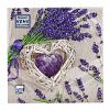 37921 - Салфетки бумажные "Bouquet Home Collection Classic" 33х33см, 3-х слойные, 20 штук в упаковке, 100% целлюлоза, "Лаванда и сердце" (Россия)