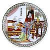  - Магнит фарфоровый "Тарелка с китайскими мотивами" д5,5см h1см, цвета микс (Китай)