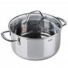 TR-11083 - Кастрюля из нержавеющей стали "Элиас" 3л, д20см, h10,5см, s0,6мм, дно s2,8мм, стеклянная жаропрочная крышка, стальной обод, пароотвод, капсулированное дно, полировка внешняя - зеркальная, внутренняя - зеркальная, мерная шкала, цветная коробка, "Talle