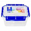 06341 - Контейнер для продуктов пластмассовый 1,1л, 12х16х10см, герметичный, силиконовый уплотнитель, 4 защелки (Россия)