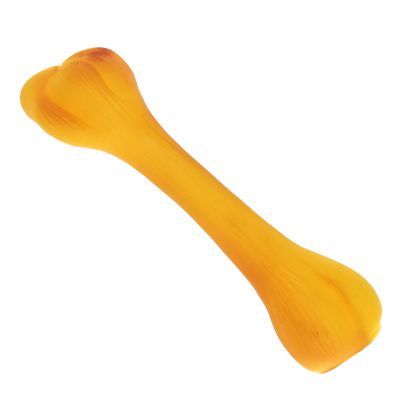 Игрушка для собаки "Кость" 16х4х4см, с пищалкой, ПВХ, желтый, "Pet toys" (Китай)