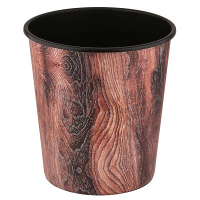 Ведро для мусора, пластмассовое "Мрамор" 10л, д26,5см h27,5см, дно д19,5см, форма "конус", дерево, красный (Китай)