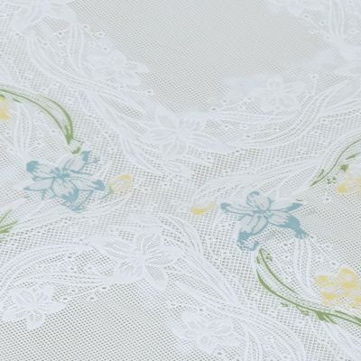 Коврик ПВХ "Вальс цветов" 37х137см, для ящиков и полок, "LACE" фактурная, на пленке, белый фон, цветной орнамент, упак. "эконом" п/э 22х30см т.м. "Домашняя Мода" (Россия)