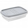 PT113011024 - "PATTERN FLEX" Контейнер для продуктов пластмассовый 0,3л, 14,3х10х4см, прямоугольный, с гибкой крышкой, пепельный жемчуг, подходит для СВЧ (Россия)