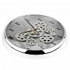 CL57035H-2 - Часы настенные "Серебряный век времени" д32-35см, h6,2см, циферблат "Шестеренки" вращающиеся, серебряный; цифры арабские, черный; корпус пластик, серебряный; выпуклое стекло, в коробке (Китай)
