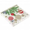 37132 - Салфетки бумажные "Bouquet Home Collection Classic" 33х33см, 3-х слойные, 20 штук в упаковке, 100% целлюлоза, "Елочные украшения-2" (Россия)