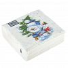 25184 - Салфетки бумажные "Desna Design" 24х24см, 1 слойные, 40 штук в упаковке, 100% целлюлоза, "Снеговичок с елкой" (Россия)