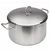 TR-17311 - Кастрюля из нержавеющей стали 8л, д26см, h16,5см, дно д24,3см, s4мм, металлическая крышка, пароотвод, капсулированное дно с алюминиевой вставкой, матовая полировка внутри и снаружи, зеркальная полировка у крышки, мерная шкала, пэт пакет, "TalleR" (Ки