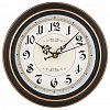 8522-2 - Часы настенные "Вензель" д19-22,5см, h4см, мягкий ход, циферблат белый/бежевый; цифры арабские, черный; корпус пластик, черный, полоски медного цвета; в коробке (Китай)