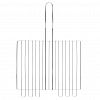BQ-628 - Решетка для гриля из нержавеющей стали 30,5х24х4,5см, общая длина 59см, ручка с деревянной вставкой, высокий борт (Китай)