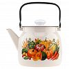 С-2713П2/4ЖмРч - "Осенний карнавал" Чайник эмалированный 3,5л, 3,5л, д19,4см, h16,2см, s0,08мм, двойной слой эмалевого покрытия, металлическая крышка с пластмассовой ручкой-кнопкой, металлическая подвижная ручка (Россия)
