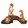 F1348 - Скульптура-фигура для сада из полистоуна "Сурикаты" 32х13х23,5см (Россия)
