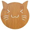  - Подставка бамбук/МДФ под горячее "Кот" 14х14,5х0,5см, в п/эт упаковке (Китай)