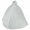 13207 - Комплект банный из фетра 2 предмета "Classic white": шапка, коврик, белый, "Бацькина баня" (Россия)