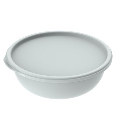 Миска пластмассовая "Шарм" 1,3л, d20,1см, h7см, с крышкой, полипропилен, серый (Россия)